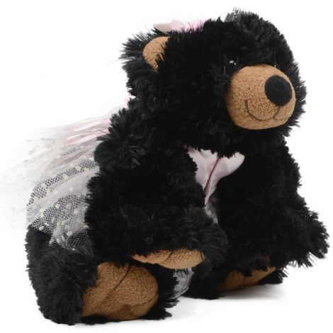1535SBK-T : 12" Bush Bear Jr. (Black) in Pink Ballerina